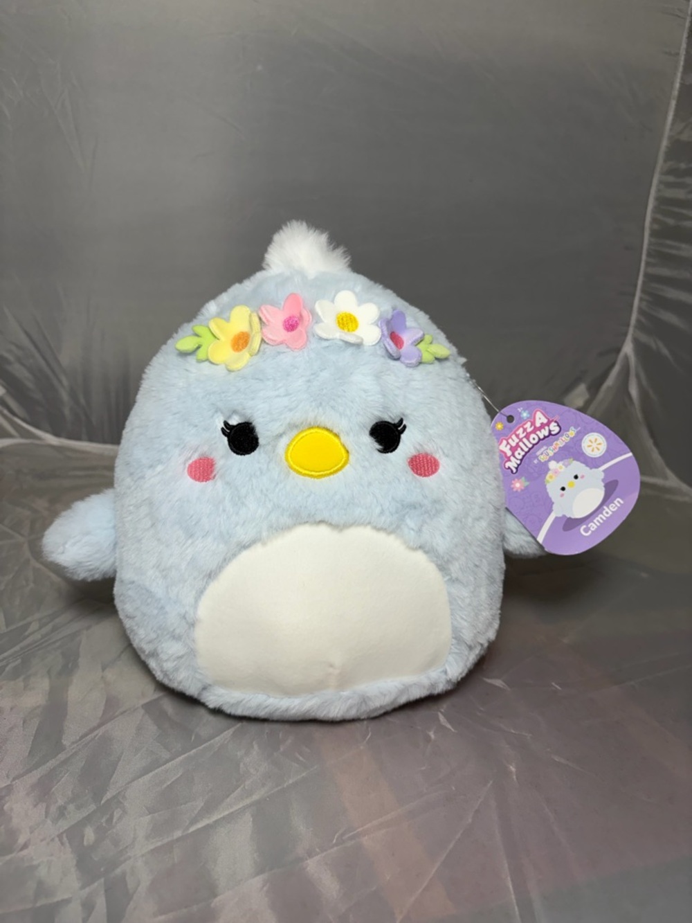 NWT Squishmallows FuzzAMallows‎ 8” Inch Camden the Grey Chick Flower Crown 2026